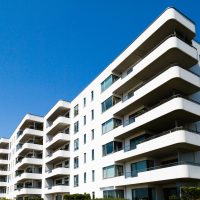 Picture of newbuilt residential buildingstaken on a sunny summer day in Hellerup, a suburb of Copenhagen, Denmark.